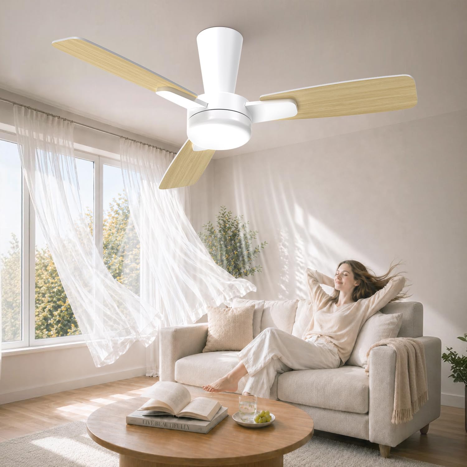 airwit 80001 light wood white ceiling fan